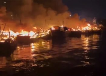 ভারতে মৎস্য বন্দরে ভয়াবহ আগুন, পুড়ে ছাই  ২৫ টি নৌকা