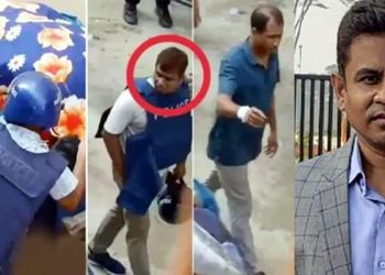 ভাইরাল ভিডিওর পুলিশ কর্মকর্তা আওয়ামী লীগ নেতার ছেলে