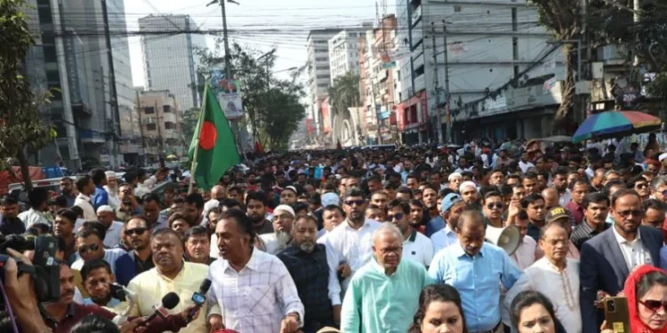 হাইকমিশনে উগ্র-হিন্দুত্ববাদীদের হামলার প্রতিবাদে বিএনপির বিক্ষোভ