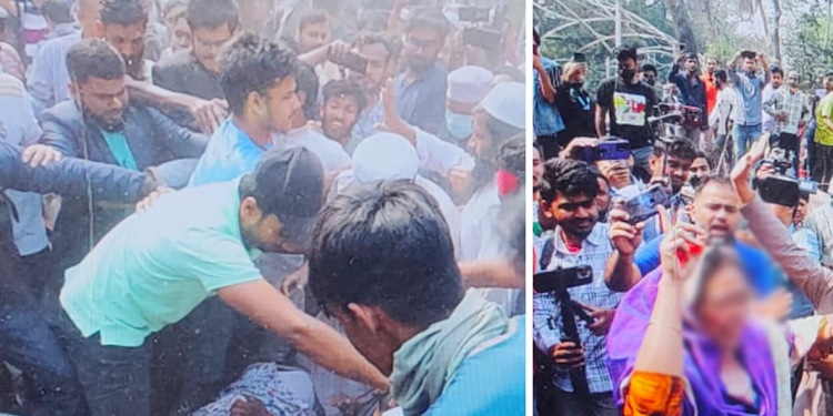 ধানমন্ডি ৩২ এ ‘জয় বাংলা’ স্লোগান ও ‘আপার বাড়ি’ বলায় নারীসহ দুজনকে পিটুনি