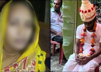 দুইদিন ধরে একসন্তানের মায়ের অনশনের পর বিয়ে