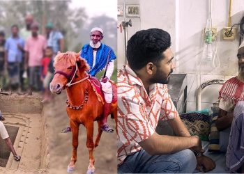 ‘গোরখোদক’ মনু মিয়াকে হাসপাতালে দেখতে গেলেন অভিনেতা খায়রুল বাসার