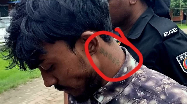 সাংবাদিক তুহিন হত্যার আসামি স্বাধীনের ঘাড়ে ট্যাটু, লেখা ‘ডেঞ্জার’