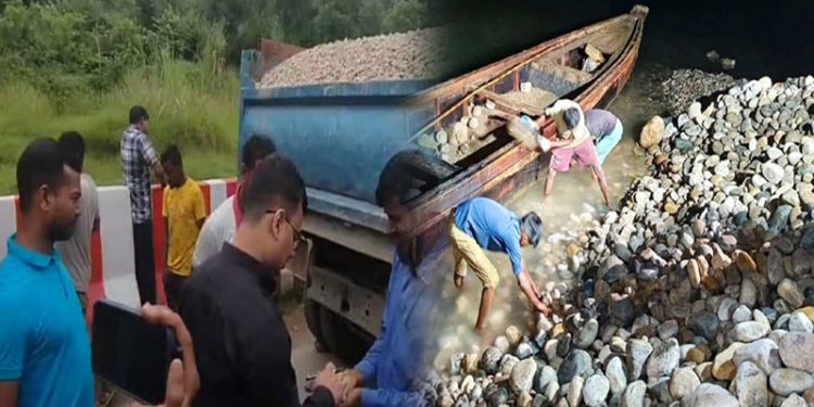 সিলেটে ৭০টি ট্রাক জব্দ, ৩৫ হাজার ঘনফুট পাথর উদ্ধার