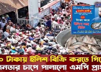 ১০ টাকায় ইলিশ বিক্রি করতে গিয়ে জনতার চাপে পালালো এমপি প্রার্থী