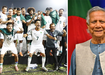 বাংলাদেশ ফুটবল দলকে প্রধান উপদেষ্টার অভিনন্দন