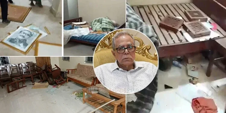 সাবেক রাষ্ট্রপতি মো. আব্দুল হামিদের বাড়িতে হামলা ও ভাঙচুর