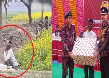সীমান্তে বিএসএফ আগ্রাসন ঠেকাতে কাস্তে হাতে ভাইরাল কৃষক বাবুলকে বিজিবির সংবর্ধনা