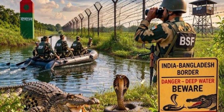 বাংলাদেশ সীমান্তের নদী ও জলাভূমিতে সাপ-কুমির ছাড়ার পরিকল্পনা ভারতের