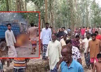 গাজীপুরে গরু চুরির অভিযোগে তিনজনকে পিটিয়ে হত্যা, পিকআপে আগুন