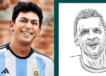 মেসির ছবি এঁকে প্রশংসায় ভাসছেন চঞ্চল চৌধুরী