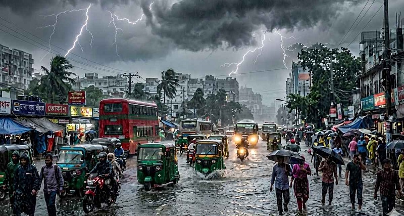 ঢাকাসহ ৮ বিভাগে ১০ দিন ঝড় ও ভারী বৃষ্টির আভাস