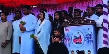 সারজিস-পাটওয়ারীর সামনে ‘জয় বাংলা’ স্লোগান দিলেন এনসিপি নেতা